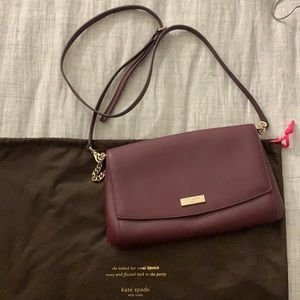 KATE SPADE crossbody burgundy purse